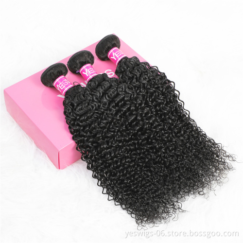 Yeswigs Cheap Raw Indian 100% Human Hair Kinky Curly Bundles With Closure Virgin Mink Brazilian Cuticle Aligned Hair Extensions